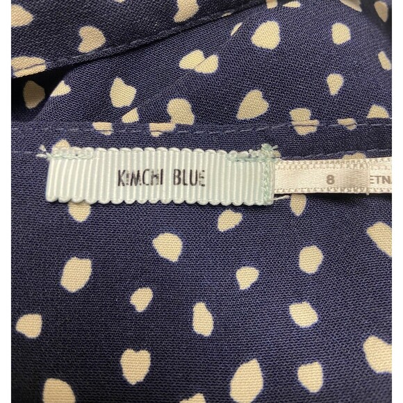 Anthropologie Kimchi Blue Navy /Ivory Print Midi Dress Size 8 - Picture 5 of 5